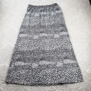 NOTATIONS Skirt Women's L Black White Abstract Print Maxi Boho Hippie Retro Art